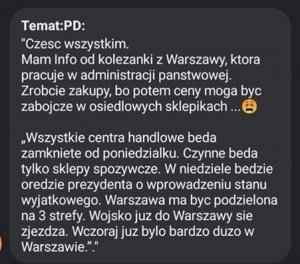 Fałszywe wiadomości .