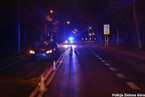 Policjanci prowadzą czynności na drodze związane z wypadkiem