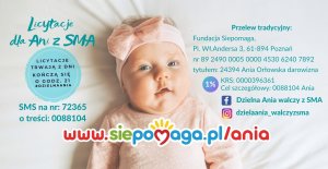 Plakat promujący zbiórkę dla chorego dziecka