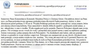 Podziękowania dla policjantów