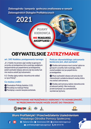 Plakat odnośnie obywatelskiego zatrzymania