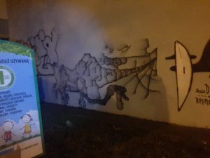 Grafitti na którym przyłapano wandali.