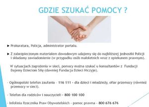 Ulotka pokazująca gdzie szukać pomocy.