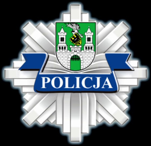 Zdjęcie logo zielonogórskiej Komendy Miejskiej Policji.