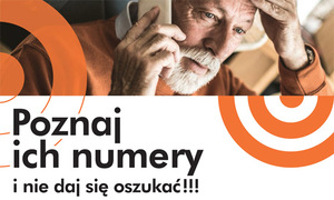 Plakat z napisem poznaj ich numery i nie daj się oszukać