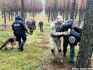 Policjant z psem i funkcjonariusze służby więziennej złapali jednego ze zbiegów