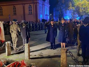 Komendant Komisariatu Policji w Sulechowie komisarz Monika Nowakowska na uroczystości zorganizowanej w Sulechowie