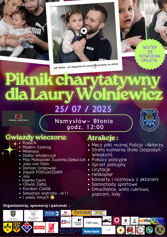 25 lipca w Namysłowie Wielki Piknik Charytatywny dla Laury Wolniewicz